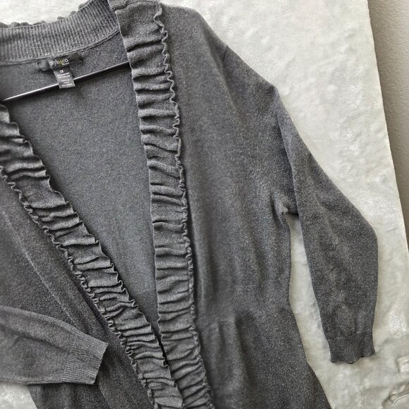 Style & Co Ruffle Cardigan 1X – Soft &‎ Cozy - Picture 3 of 10